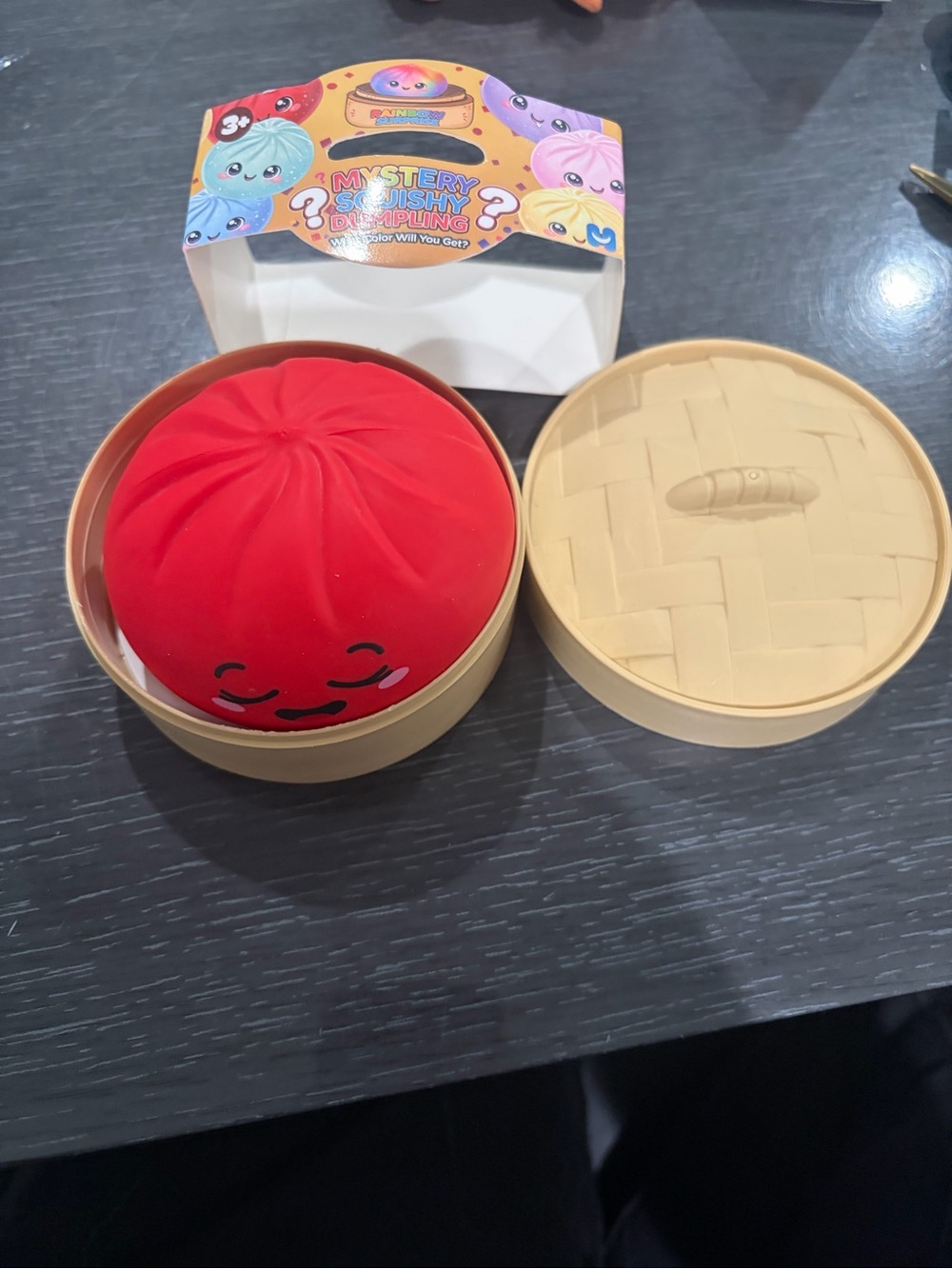 Mystery Squishy Dumpling Red Plush Toy - Cute Squeeze Fun